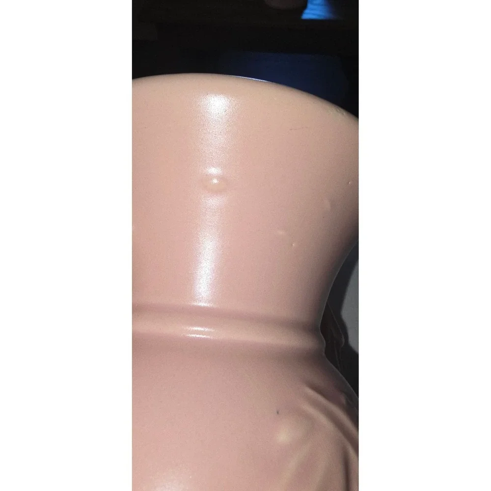 Vintage McCoy Pink Double Handle Urn Vase Pair Matte Leaf Embossed Set of 2